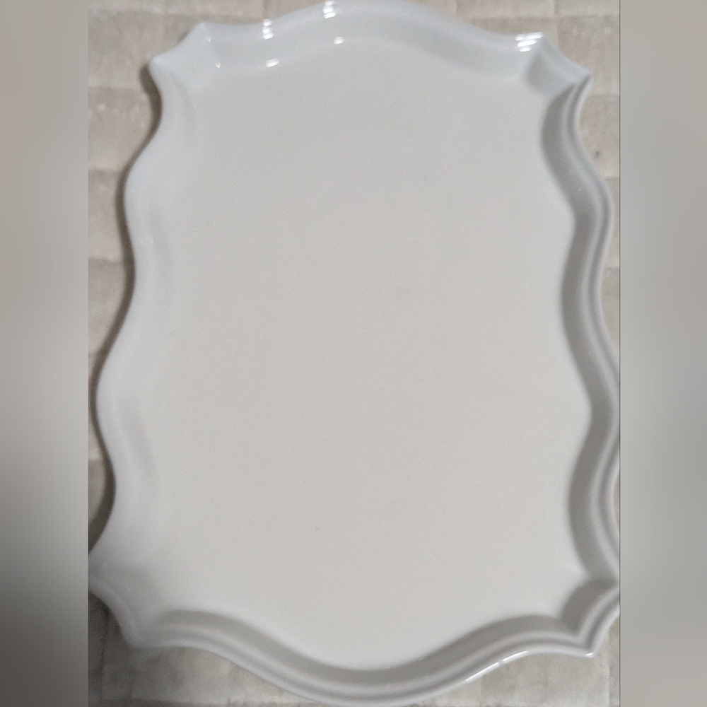 DENMARK~Tools For Cooks~Vitrified Porcelain~White~ Scalloped Serving Platter
